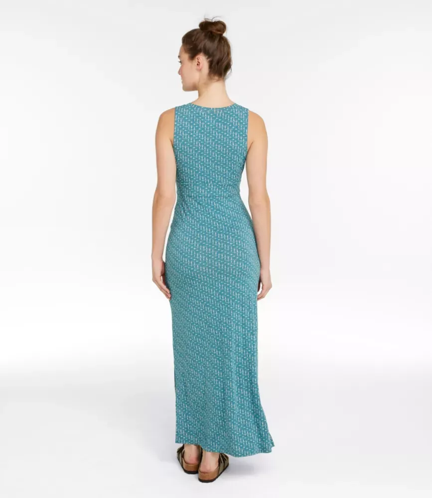 Damskjorts sommarmaxidress, mönstrad