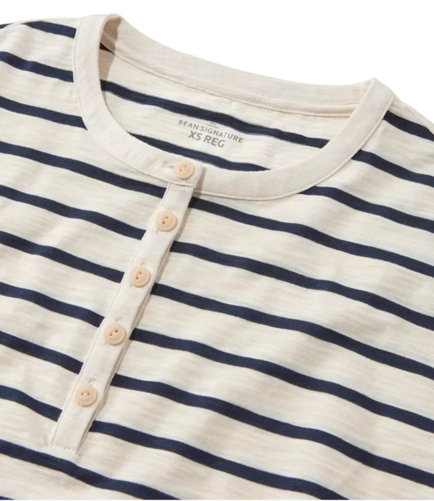 Damas Signature Slub T-shirt, kortärmad henley, nyhet