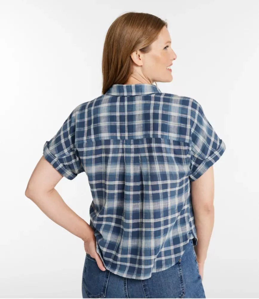 Damklick L.L.Bean Day Breeze-tröja, kortärmad knappförsen
