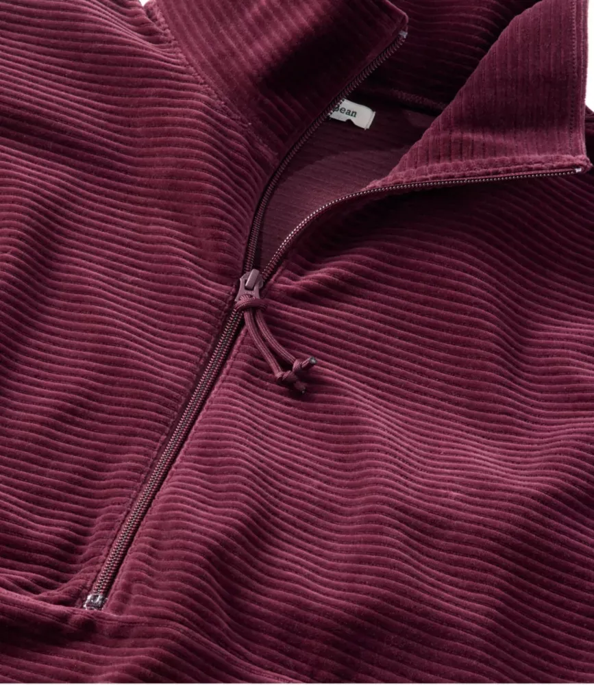 Damhjärtans mjuk stretchkorduroypullover, halvdragslås