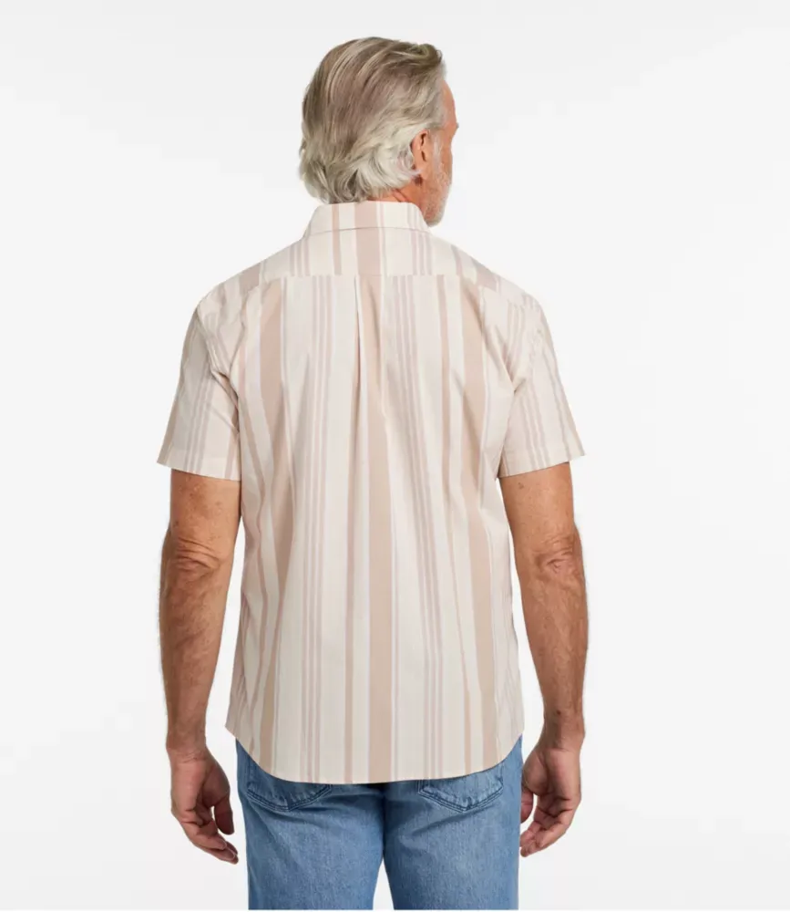 Herrars signature stretch poplin-skjorta, kortärmad, slank passform