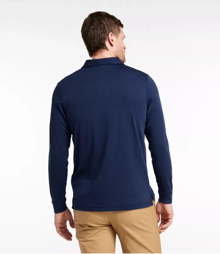 Mans komfortabel stretchprestanda® polo, långärms, lätt formgivning