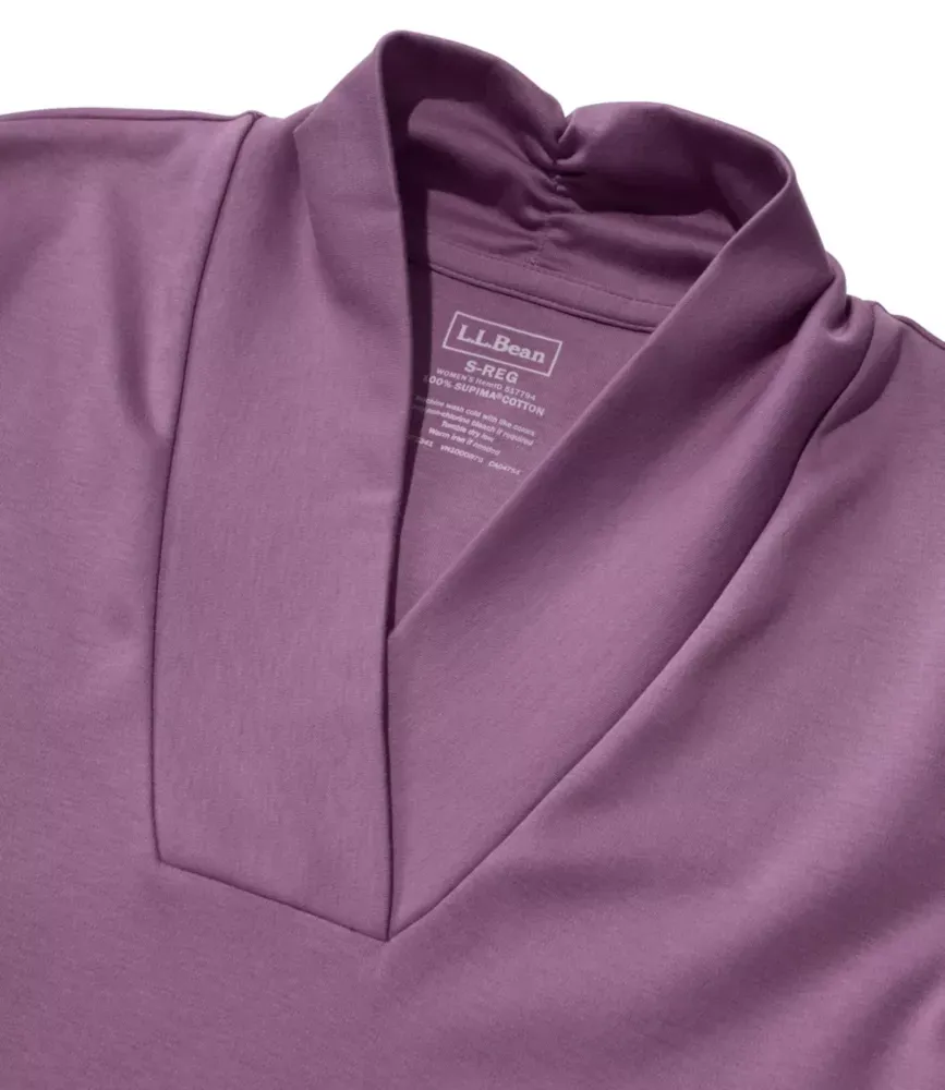 Damas Pima-bomull T-shirt, skärmslängd med långärmar