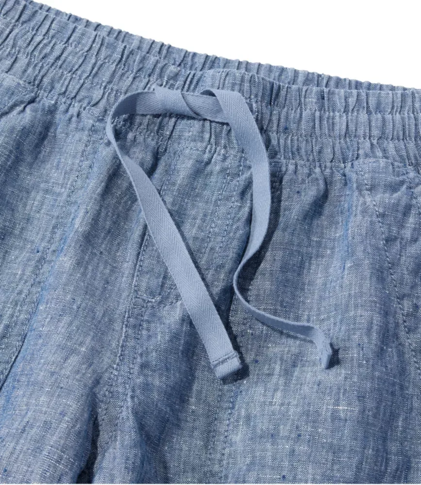 Damas premium tvättbara linnebyxor, med midgräns 6"