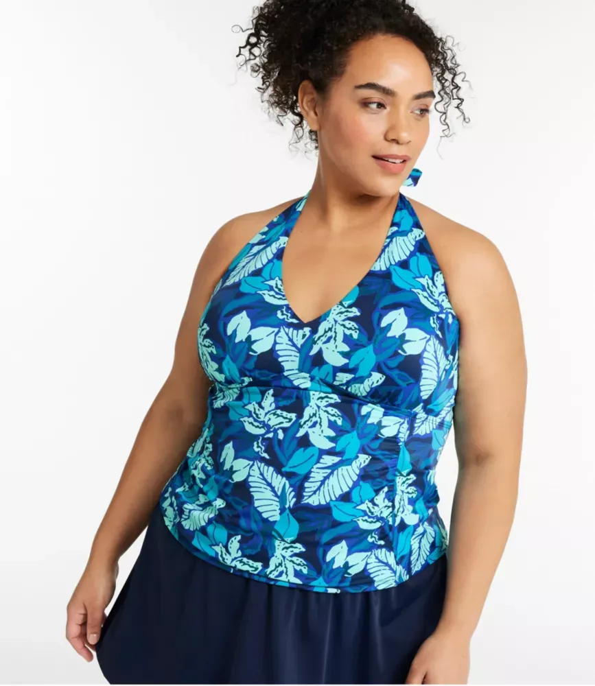 Damssvimsuit BeanSport, halter tankini med tryckmönster