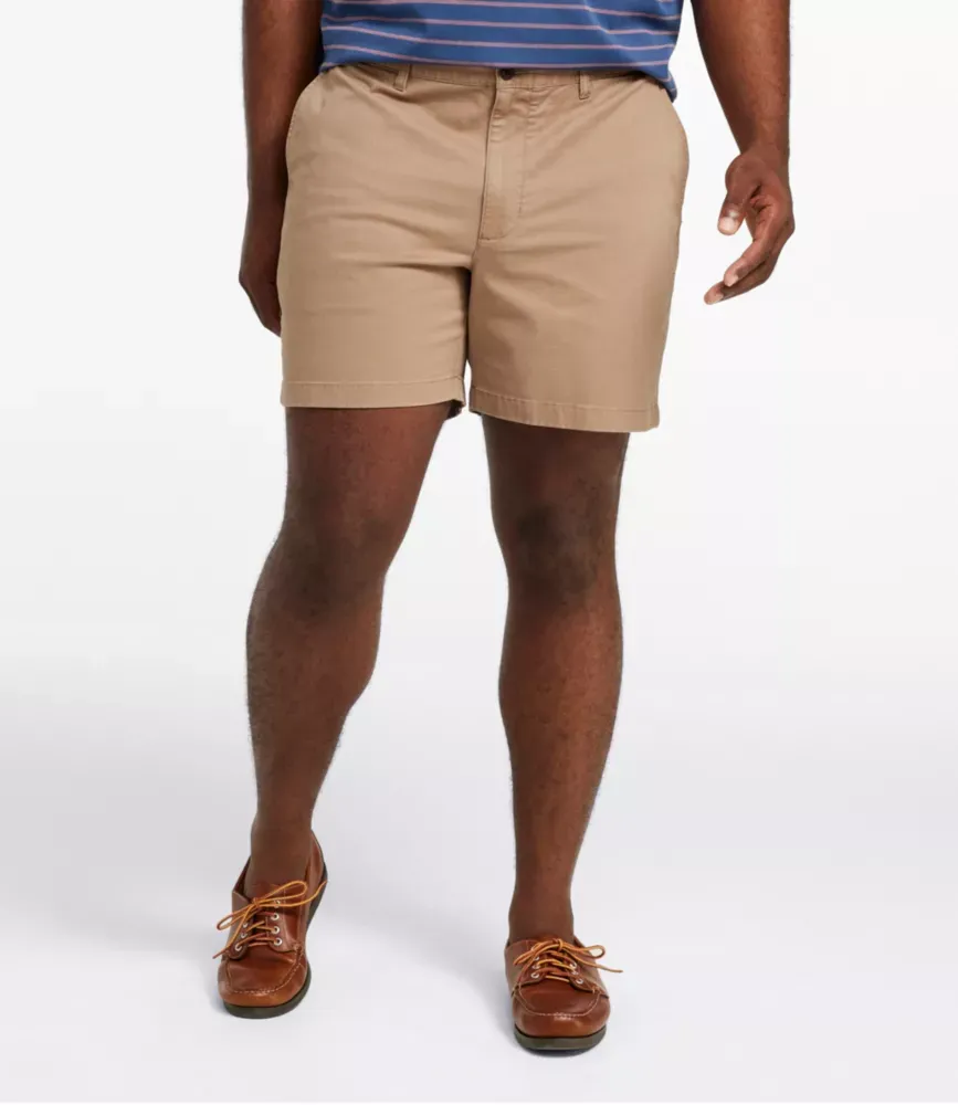 Mans Lakewashed® Stretch Khaki Shorts, 6"