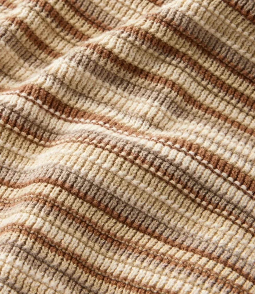 Herrarnas solvådd texturerad bomullströja, runda hals, streck