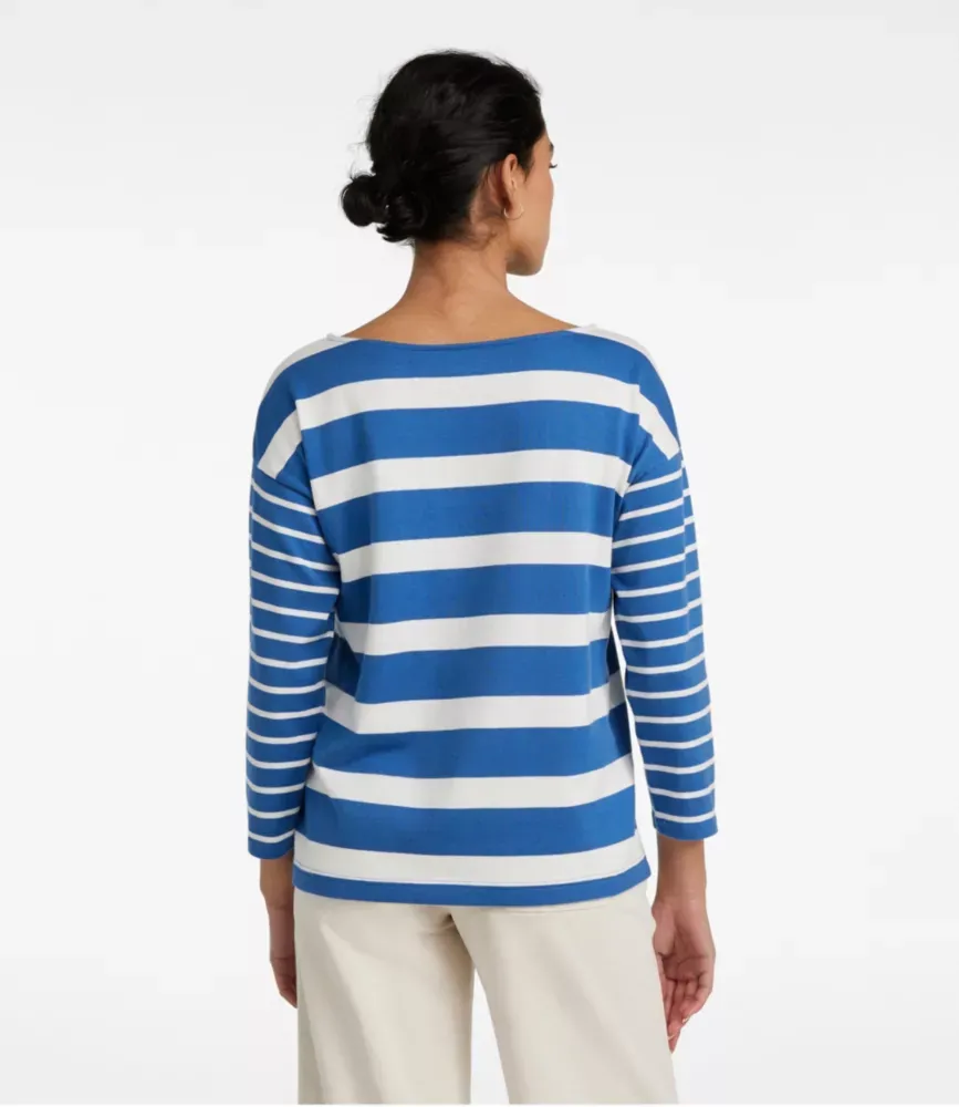 Damers Heritage Mariner Top, Båtformad trekvartsärmad blockstrippad