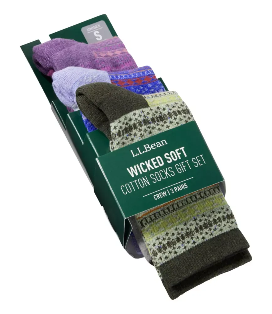 Vuxnas Wicked Soft bomullstrumpor Fair Isle-gåvauppsättning, 3-pack