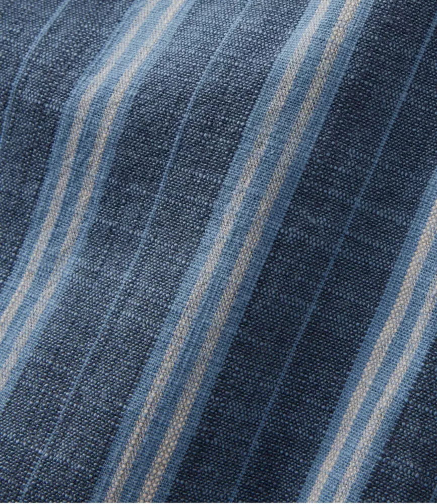 Damas Lakewashed Pull-On Chino, Medium höjd bredbenad streckad chambray