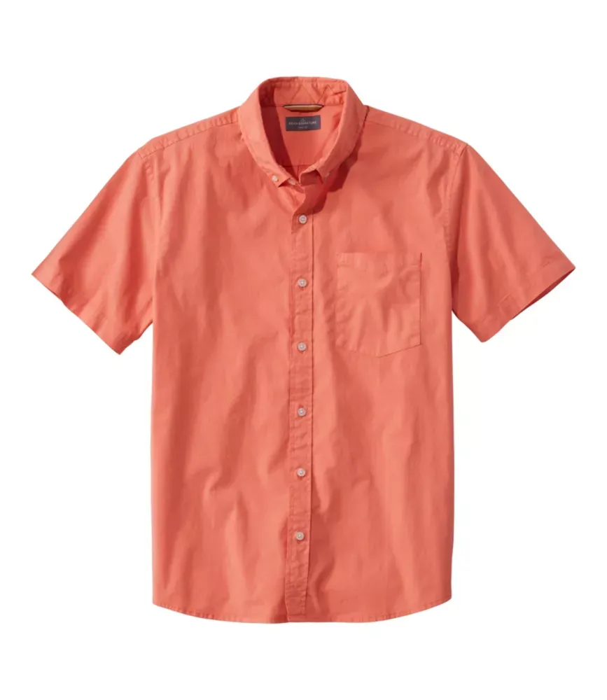 Herrars signature stretch poplin-skjorta, kortärmad, slank passform