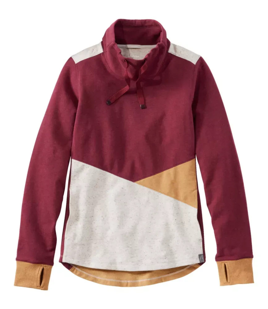 Damsk L.L.Bean Cozy Mixed-Knit Pullover, Färgblock