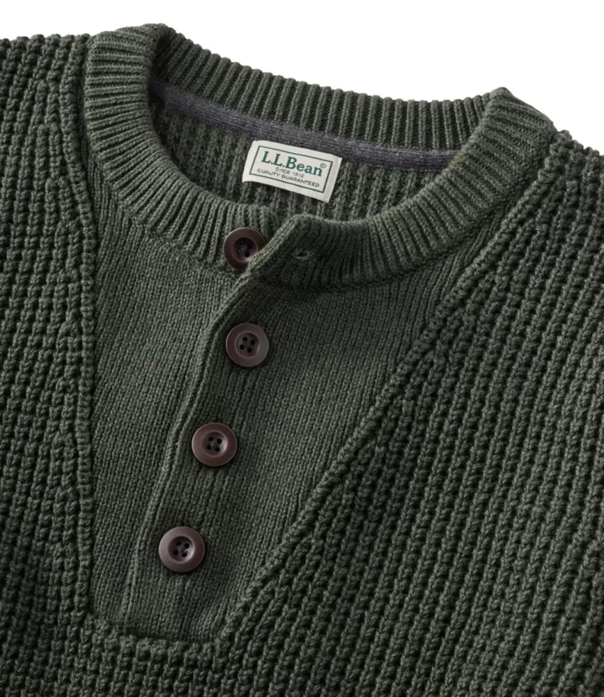 Herrarnas L.L.Bean organisk bomull waffletröja, Henley