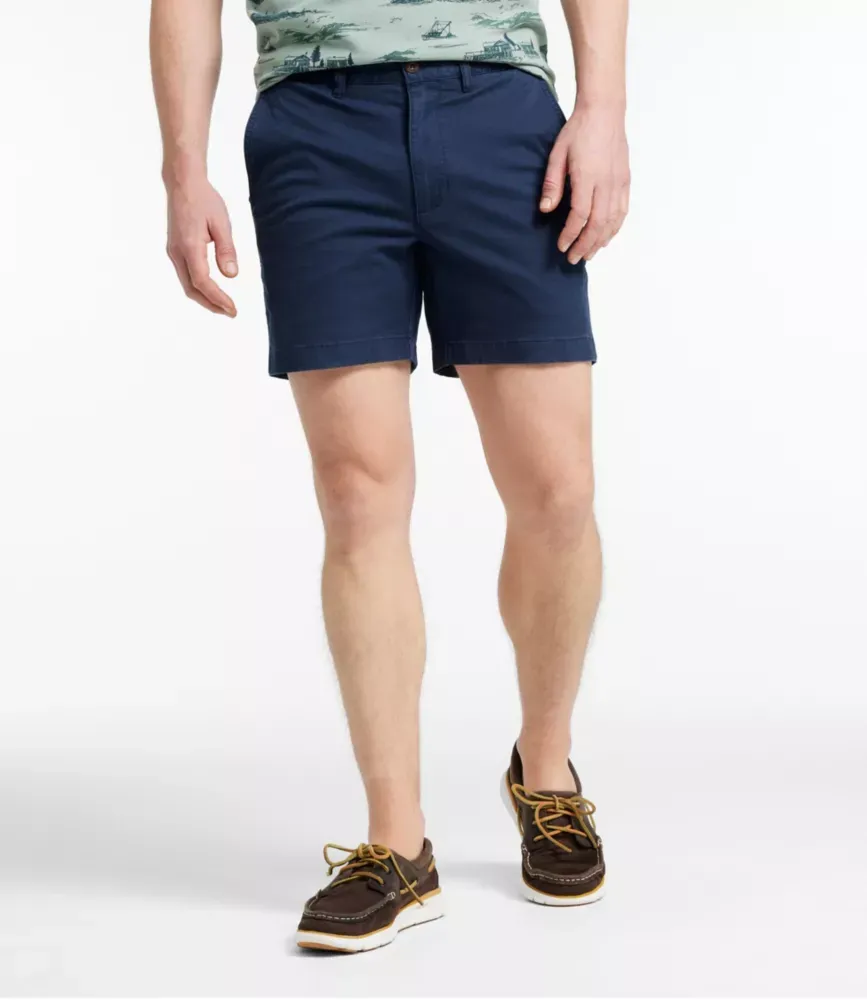 Mans Lakewashed® Stretch Khaki Shorts, 6"
