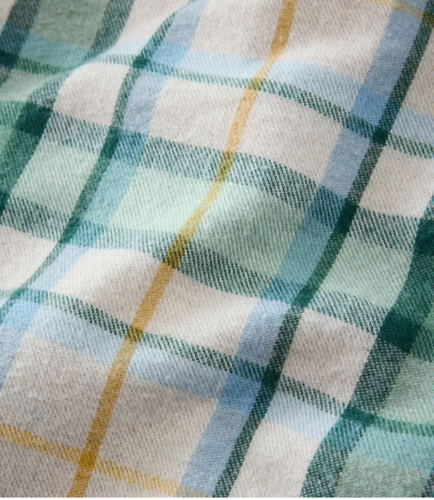 Damas Scotch Plaid flanellskjorta, sherpa-utkastad zip-hud
